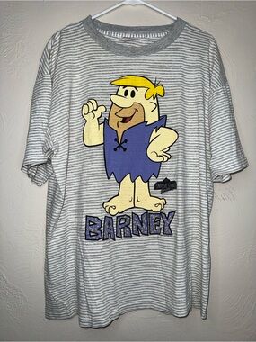 Vintage Barney Rubble Flintstones Striped Tee Universal Studios Size L/XL